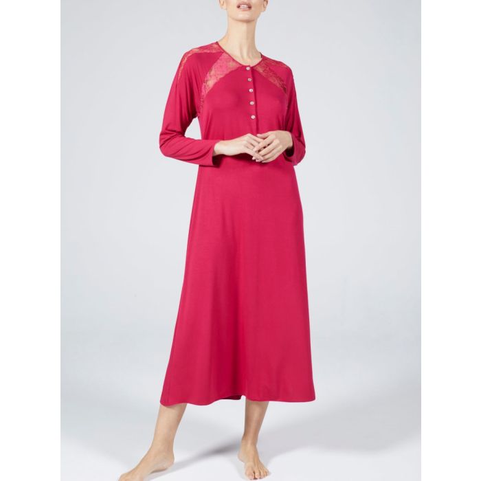 Modal Nachtkleid lang LAMPONE himbeer-rot von Verdiani