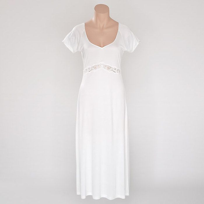 Seidennachtkleid mit Spitze TAHITI von Gattina