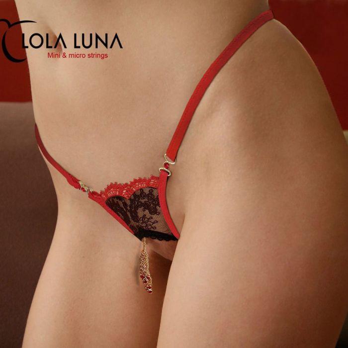 Lola Luna Ouvert String CHLOE OPEN rot-schwarz