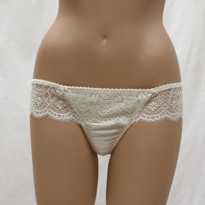 Satin G-String WHITE Les Jupons de Tess