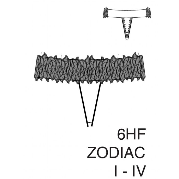 Satin- String mit Spitze ZODIAC von R Crescentini