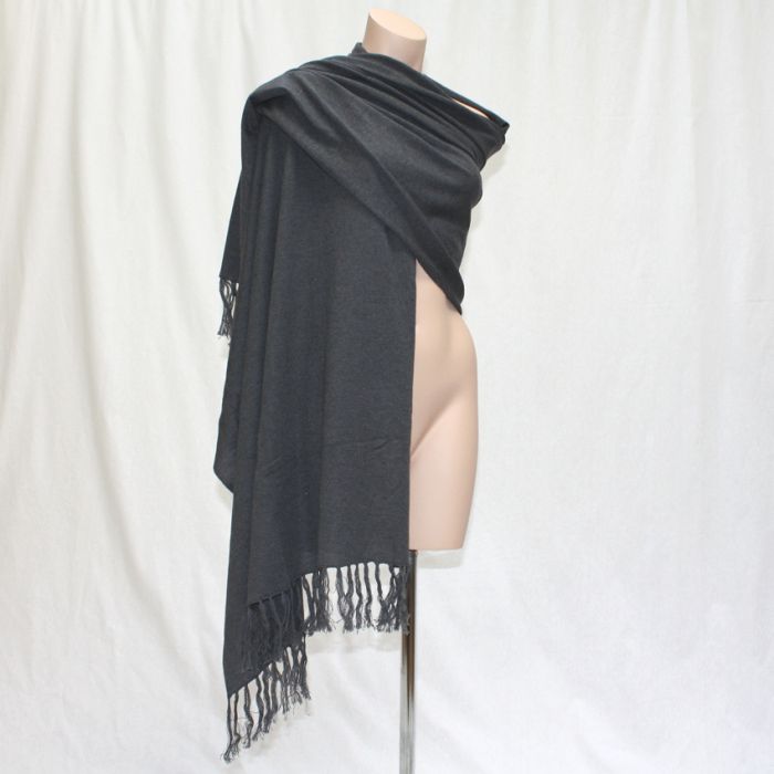 Kaschmir-Seide Morgenmantel PASHMINA grau oder lila von GATTINA