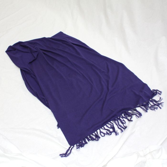 Kaschmir-Seide Morgenmantel PASHMINA grau oder lila von GATTINA