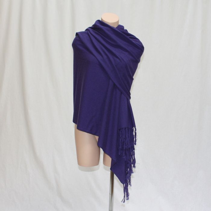 Kaschmir-Seide Morgenmantel PASHMINA grau oder lila von GATTINA