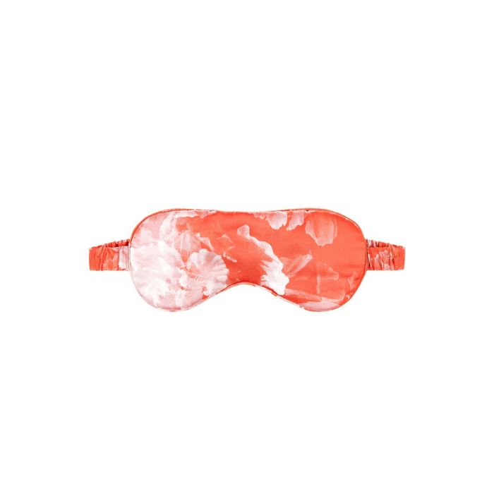 100% Seide Schlafmaske EYE MASK Tea Garden Red von Radice