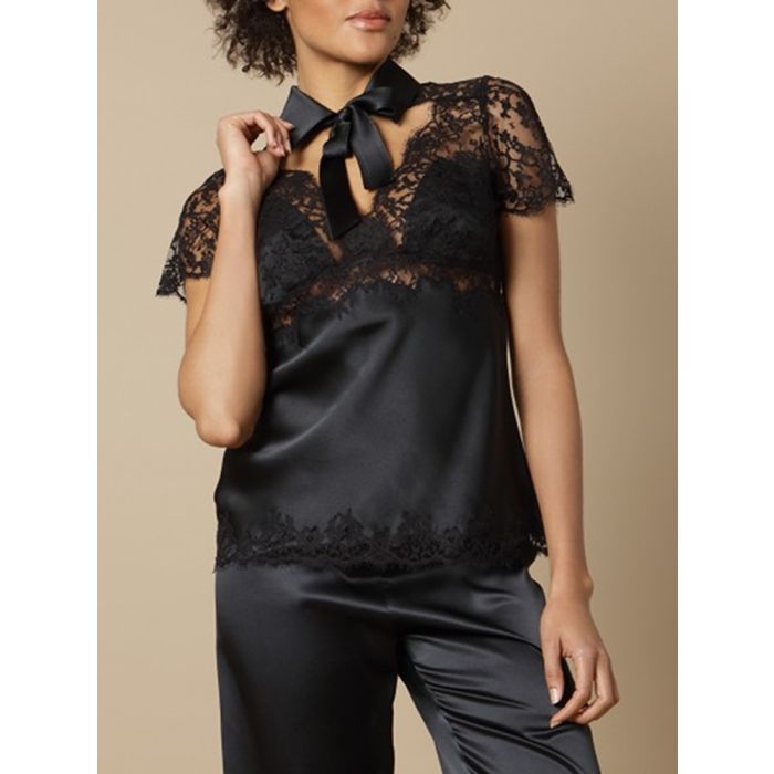 100% Seide Bluse FIONA schwarz von Marjolaine