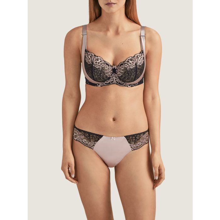 Seide Brasiliana Slip FEMME GLAMOUR altrosa-schwarz von Aubade