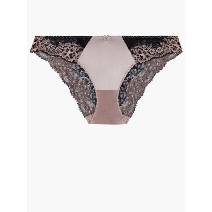 Seide Brasiliana Slip FEMME GLAMOUR altrosa-schwarz von Aubade