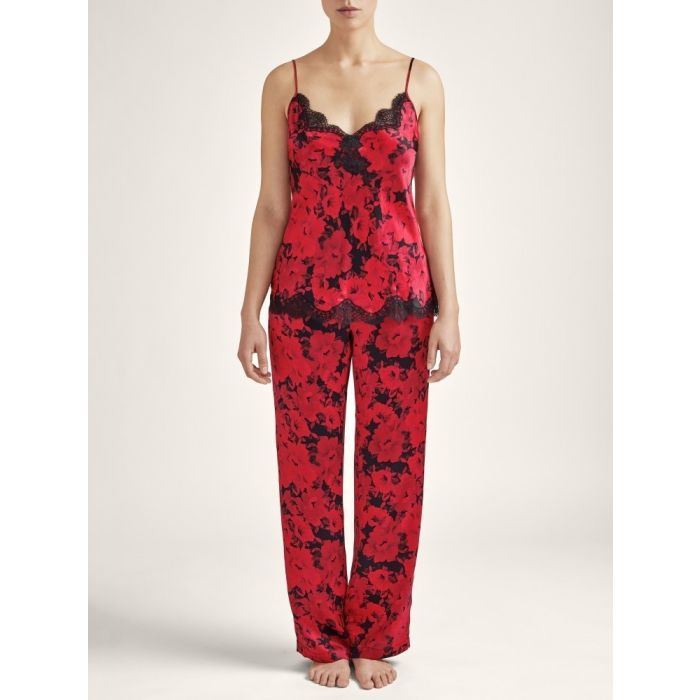 100% Seide Hose TOI MON AMOUR rot-schwarz von Aubade