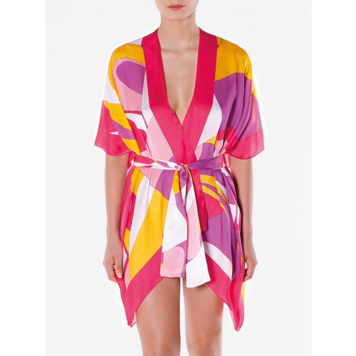 100% Seide Kimono MODERN PRINT von Luna di Seta