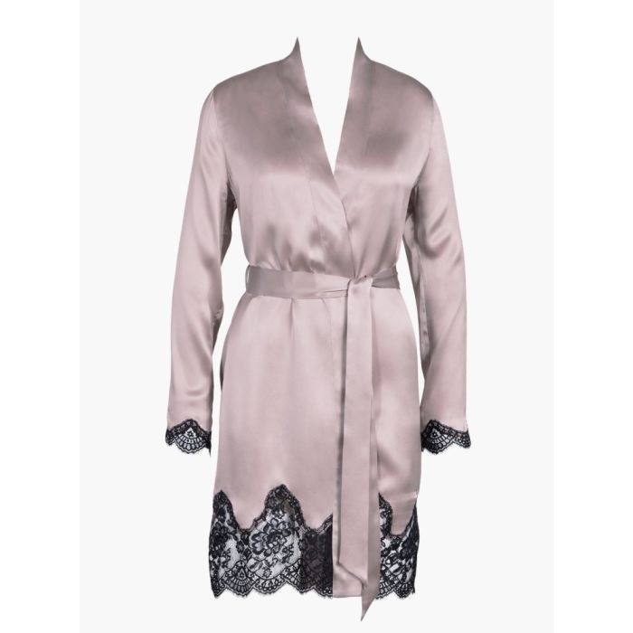 100% Seide Kimono TOI MON AMOUR altrosa-schwarz von Aubade