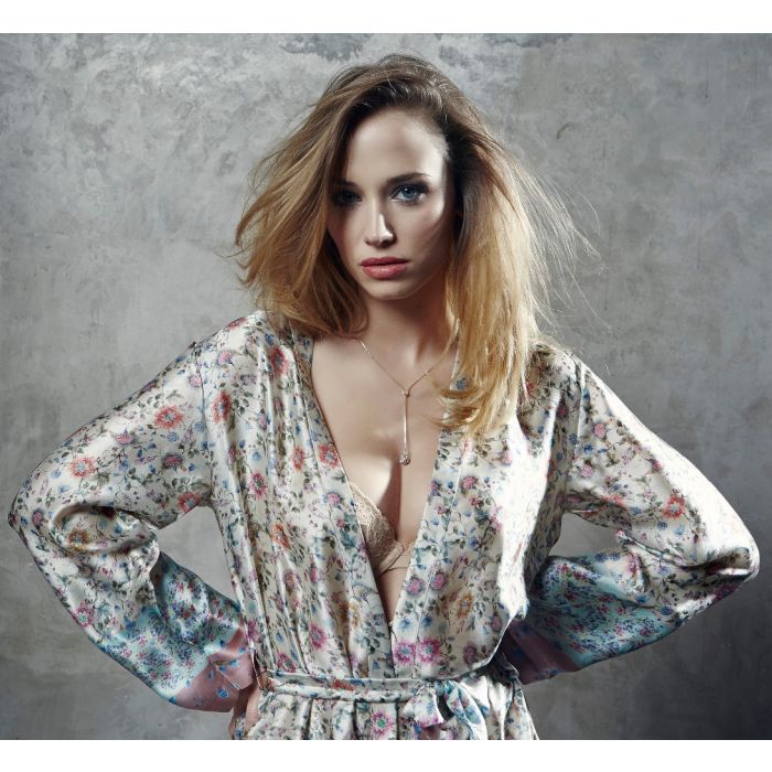 100% Seide Morgenmantel IVORY von Eva B. Bitzer