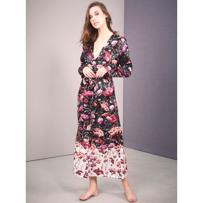 100% Seide Morgenmantel ROSES von Eva B. Bitzer