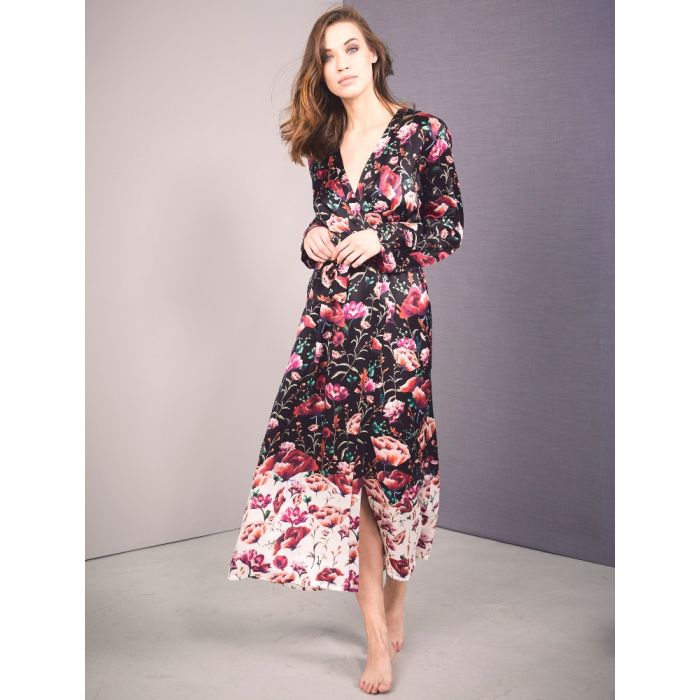 100% Seide Morgenmantel ROSES von Eva B. Bitzer