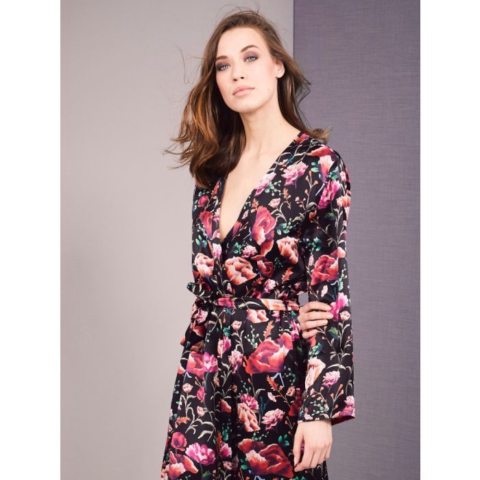 100% Seide Morgenmantel ROSES von Eva B. Bitzer