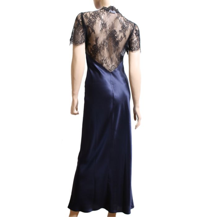 100% Seide Nachtkleid CHANTAGE mit Spitze von Marjolaine