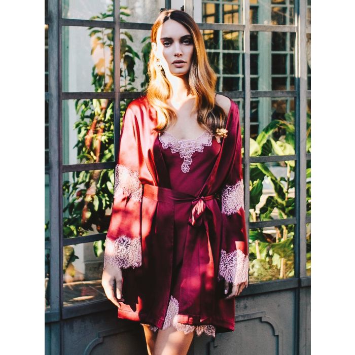 100% Seide Negligee ICONIC LACE von Luna di Seta