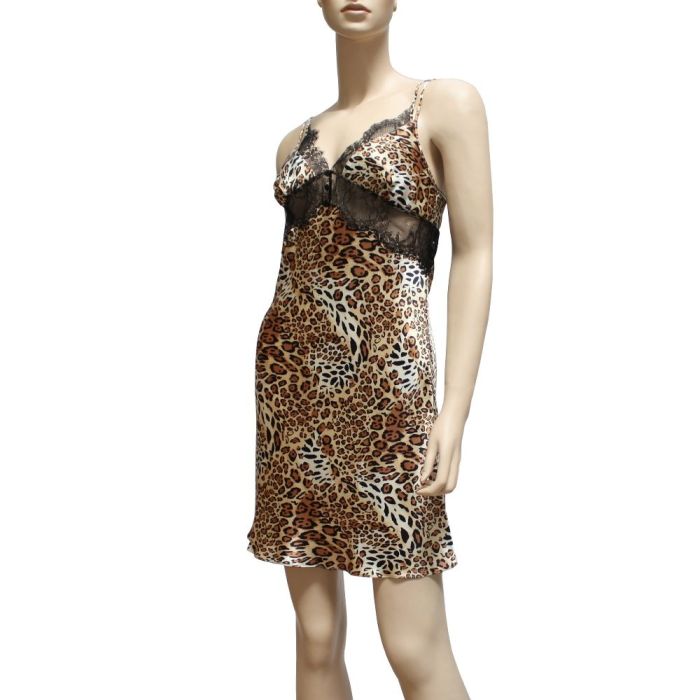 Animal-Print Seiden-Negligé LEOPARD von Luna di Seta