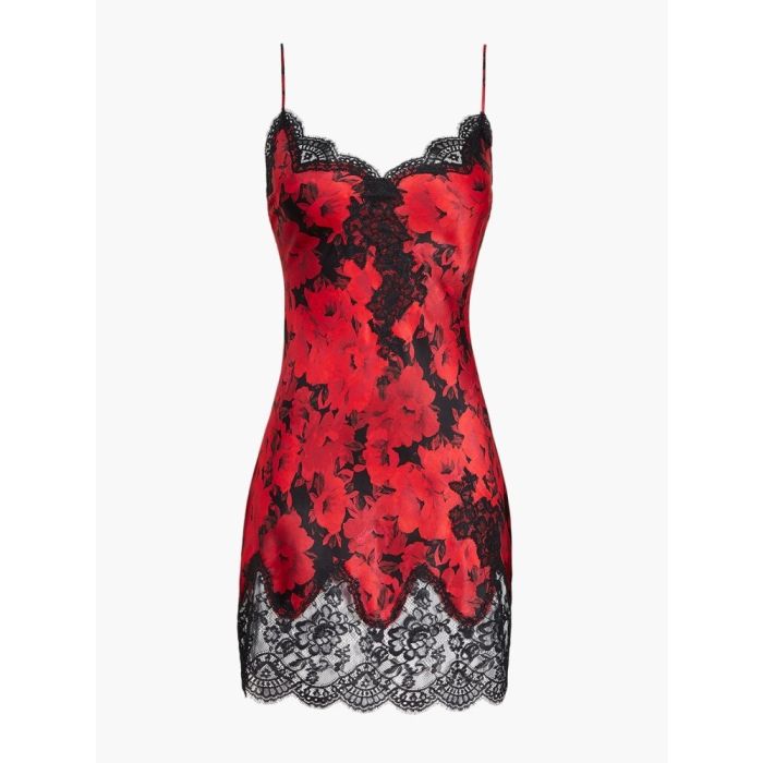 100% Seide Negligé TOI MON AMOUR rot-schwarz von Aubade