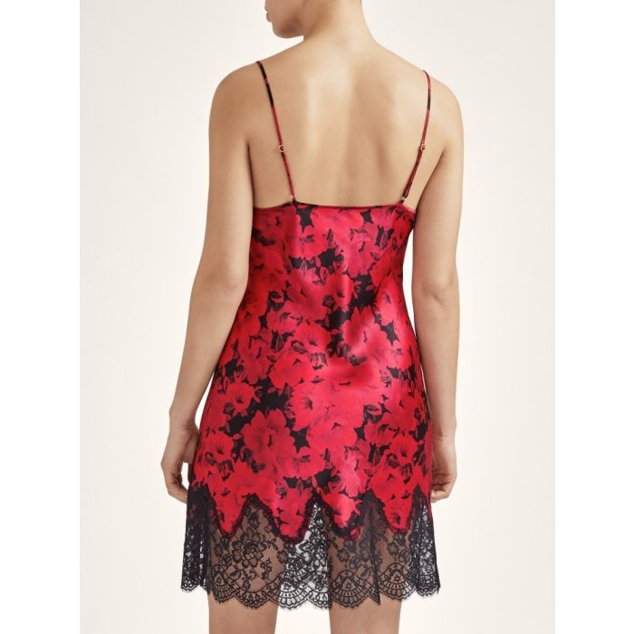 100% Seide Negligé TOI MON AMOUR rot-schwarz von Aubade