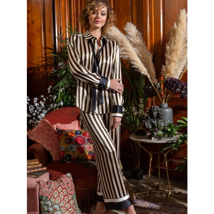 Seidenpyjama LANA schwarz-gold von Marjolaine