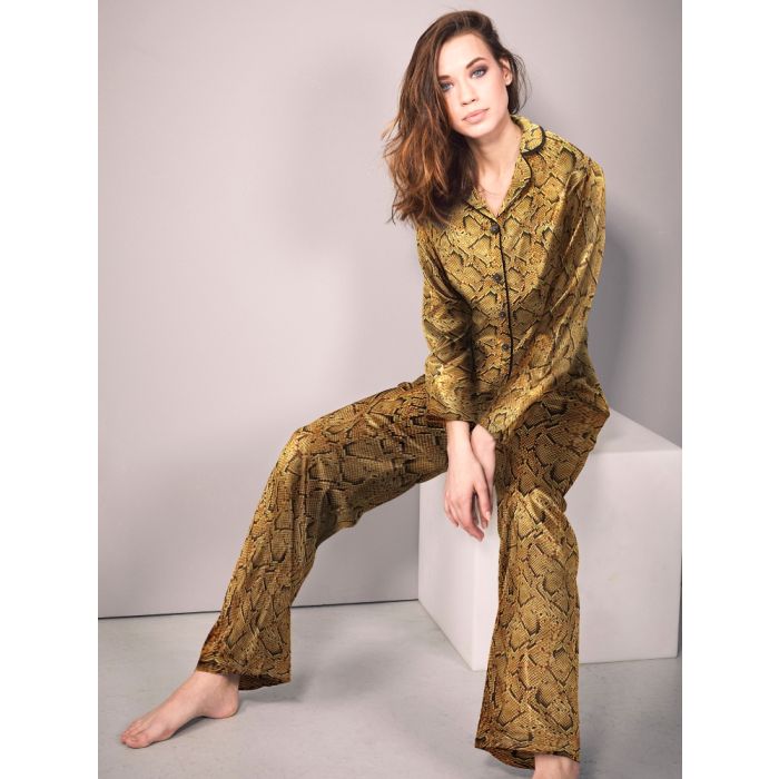 100% Seide Pyjama SERPENTE cognac von Eva B. Bitzer