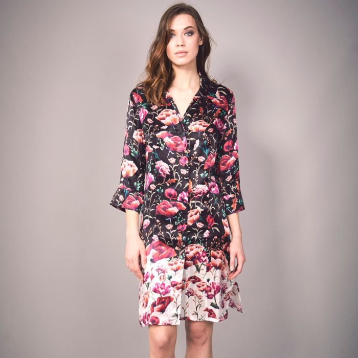 100% Seide Sleepshirt ROSES von Eva B. Bitzer