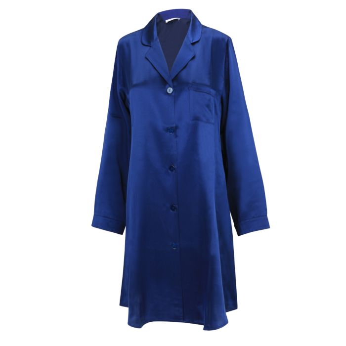 100% Seide Langarm Sleepshirt KLASSIK SATIN von Eva B. Bitzer