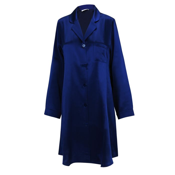 100% Seide Langarm Sleepshirt KLASSIK SATIN von Eva B. Bitzer