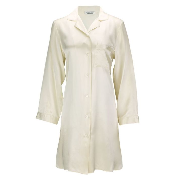 100% Seide Langarm Sleepshirt KLASSIK SATIN von Eva B. Bitzer