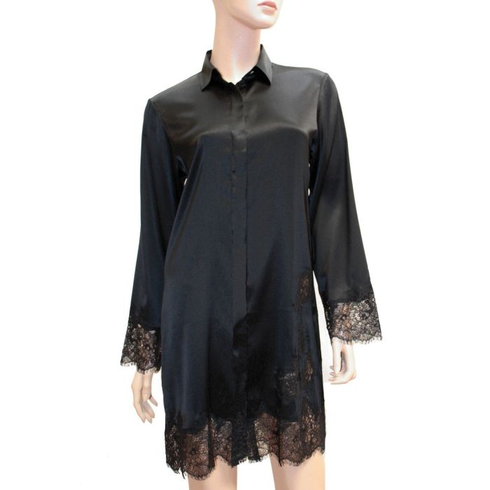 Seide Sleepshirt STARSHINE mit Spitze von GATTINA