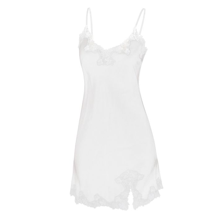 100% Seide Neglige SATIN + LACE kurz von Eva B. Bitzer