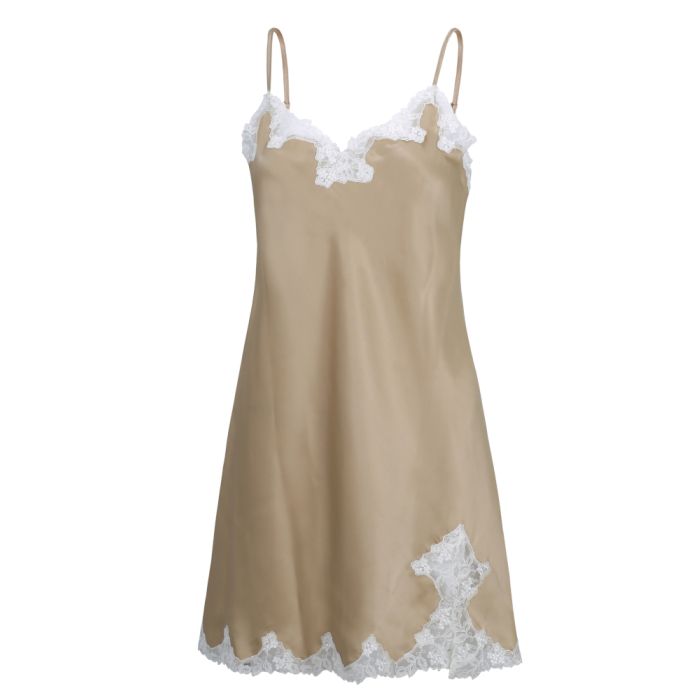 100% Seide Neglige SATIN + LACE kurz von Eva B. Bitzer
