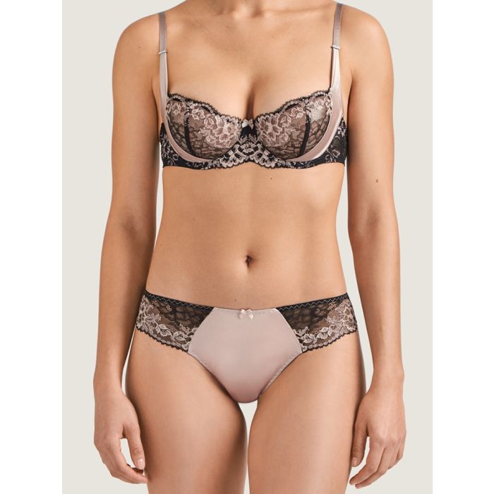 Seide String FEMME GLAMOUR altrosa-schwarz von Aubade