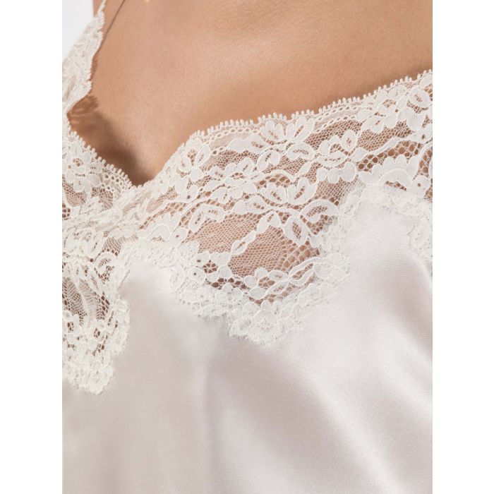 100% Seide Top CRÉPUSCULE SATINÉ naturweiß von Aubade
