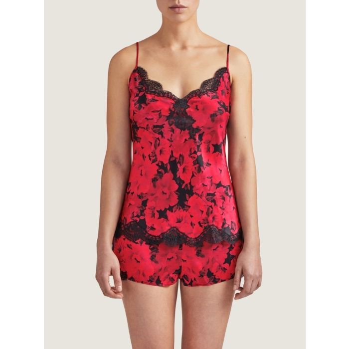 100% Seide Top TOI MON AMOUR rot-schwarz von Aubade