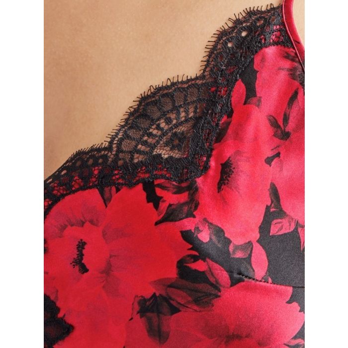 100% Seide Top TOI MON AMOUR rot-schwarz von Aubade