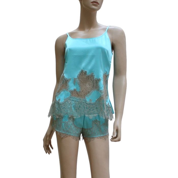 Stretchseide Shorts DESIDERIO AQUA mit Spitze von GATTINA