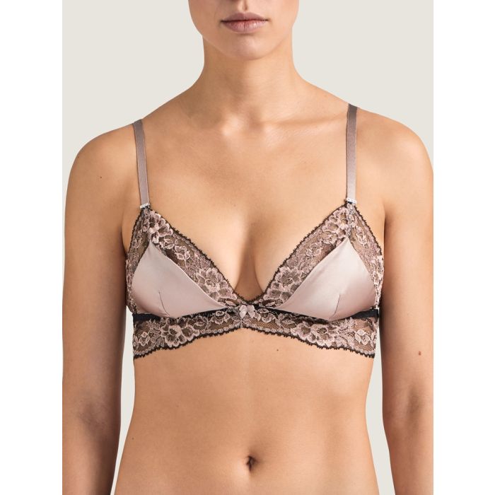 Seide Triangel BH FEMME GLAMOUR altrosa-schwarz von Aubade