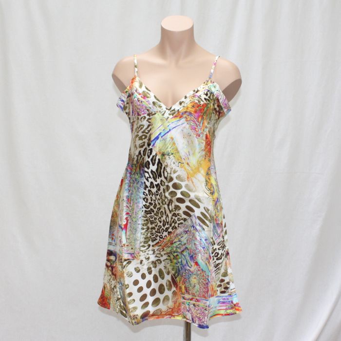 100% Seide Nachtkleid MARRAKESCH mit Animalprint von Eva B. Bitzer