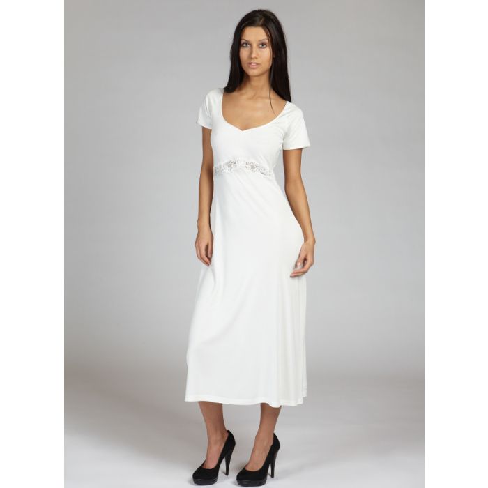 Seidennachtkleid mit Spitze TAHITI von Gattina