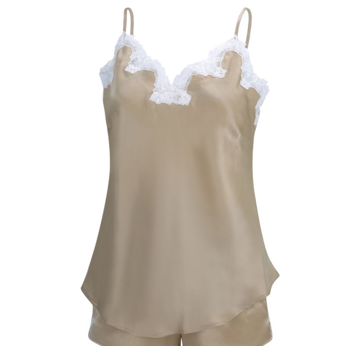 100% Seidentop SATIN + LACE kurz von Eva B. Bitzer