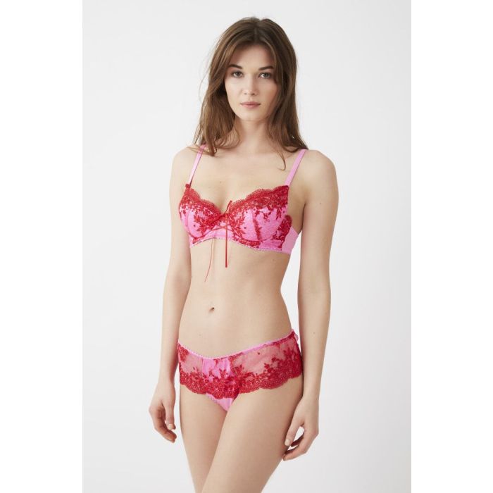Seide Schalen- BH CINAMON SUGAR pink-rot Mimi Holliday
