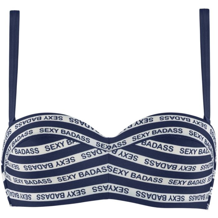 Bandeau Bikini SEXY BADASS blau-weiss 2 tlg. von Marlies Dekkers