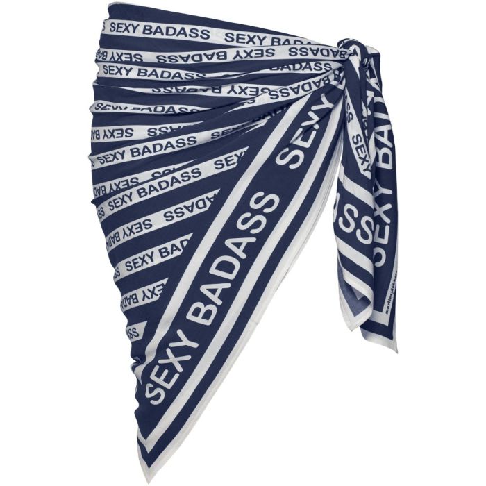 Pareo Strandtuch SEXY BADASS blau-weiss von Marlies Dekkers