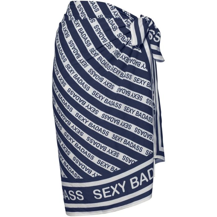 Pareo Strandtuch SEXY BADASS blau-weiss von Marlies Dekkers