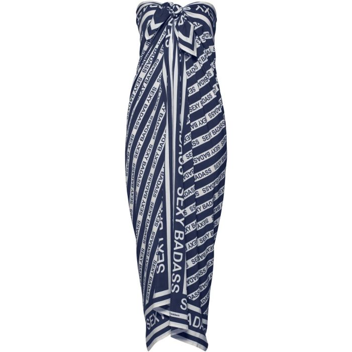 Pareo Strandtuch SEXY BADASS blau-weiss von Marlies Dekkers