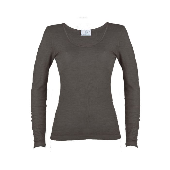 Wolle-Seide Langarm Shirt RUGIADA ML pflanzlich gefärbt von Madiva Ecofuture®