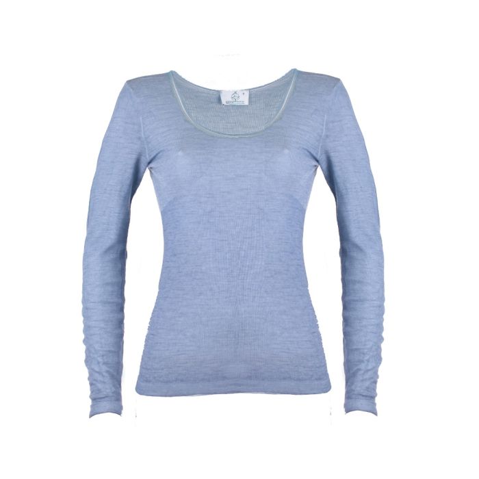 Wolle-Seide Langarm Shirt RUGIADA ML pflanzlich gefärbt von Madiva Ecofuture®