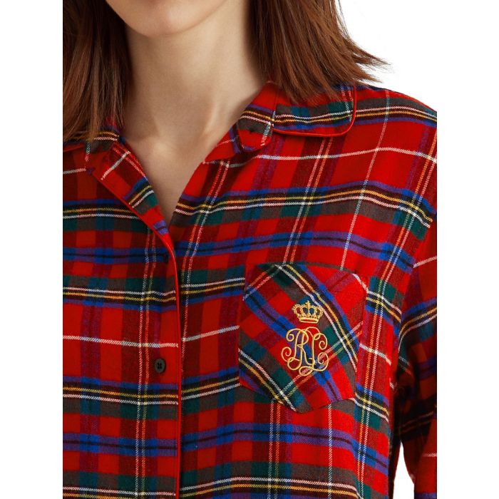 Sleepshirt lang FLANELL rot kariert von Ralph Lauren Sleepwear